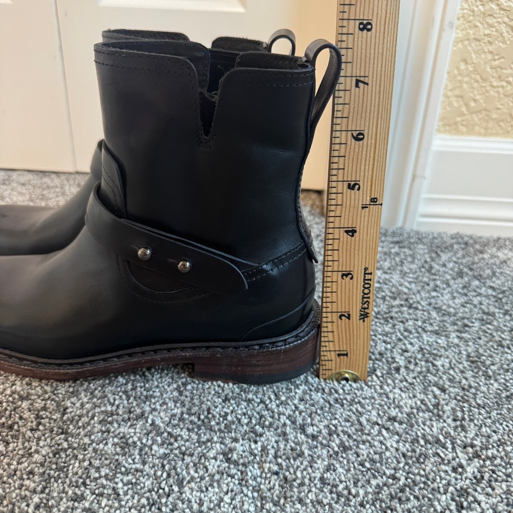 Rag & Bone Ashford Black Leather Moto Ankle Boots EU 35 US 5 Side Zip - Picture 10 of 10